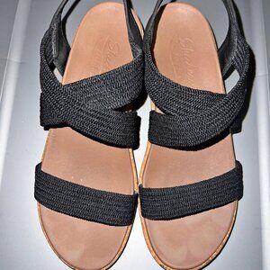 Black Wedge Sandals